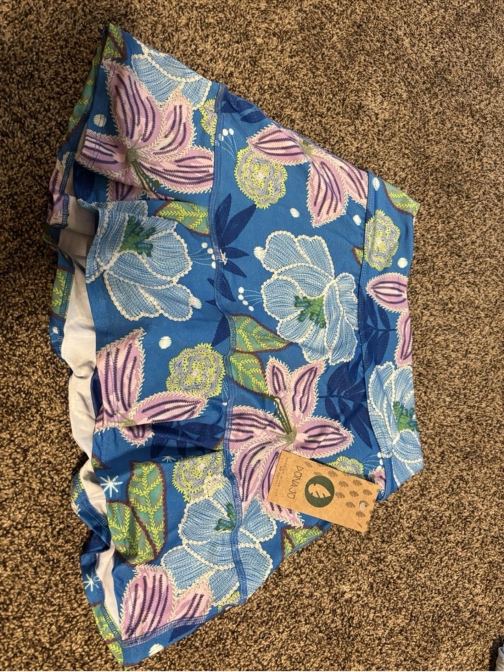 Blue Floral Mini Skirt